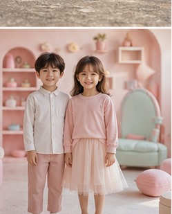Tạo ảnh quần áo trẻ em pastel dễ thương cho shop mẹ bé